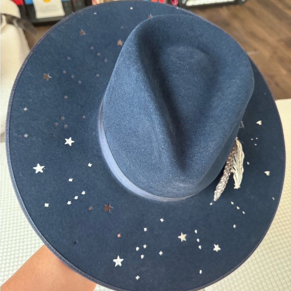 Stetson Navy Blue Star-Cut Out Women’s Hat size 7 - Picture 5 of 10